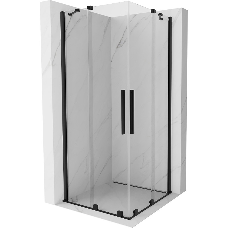 Mexen Velar Duo cabină de duș culisantă 80 x 80 cm, transparentă, neagră - 871-080-080-02-70