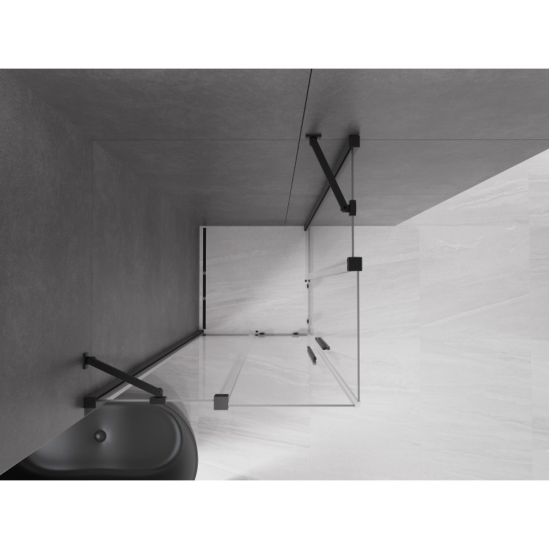 Mexen Velar Cabină de duș dublă culisantă 90 x 90 cm, transparentă, neagră - 871-090-090-02-70
