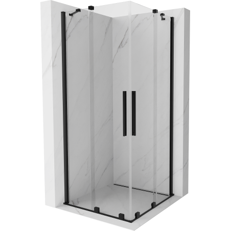 Mexen Velar Duo cabină de duș culisantă 100 x 100 cm, transparentă, neagră - 871-100-100-02-70