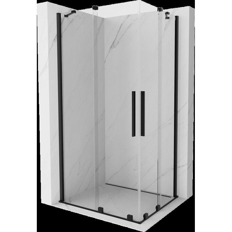 Mexen Velar Duo cabină de duș extensibilă 90 x 80 cm, transparent, neagră - 871-090-080-02-70