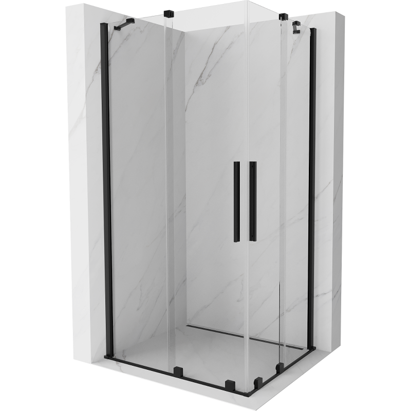Mexen Velar Duo cabină de duș glisantă 90 x 80 cm, transparentă, neagră - 871-090-080-02-70