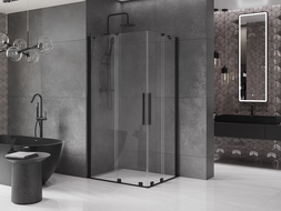 Mexen Velar Duo cabină de duș extensibilă 100 x 90 cm, transparent, neagră - 871-100-090-02-70