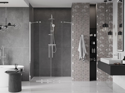 Mexen Velar Duo ușă de duș culisantă 140 cm, transparent, Crom - 871-140-000-02-01