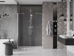 Mexen Velar Duo ușă de duș culisantă 150 cm, transparent, Crom - 871-150-000-02-01