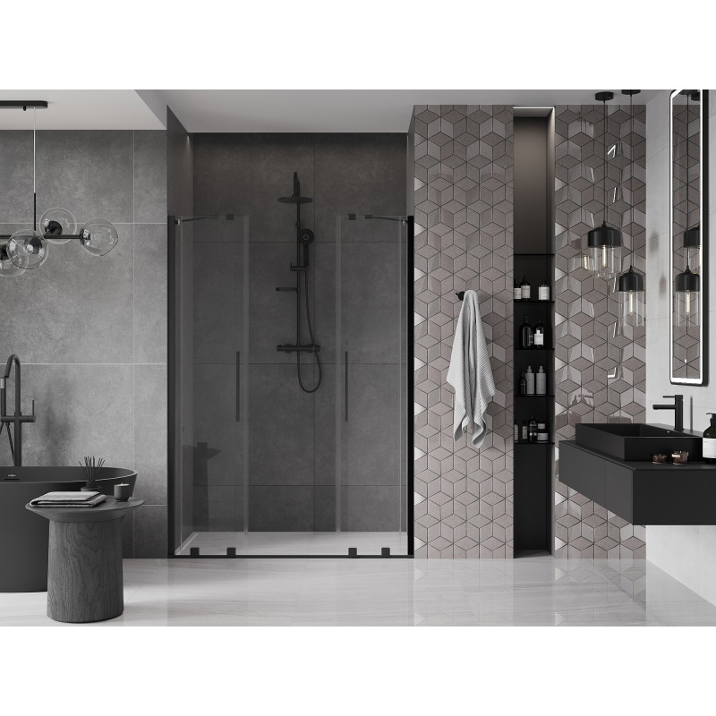 Mexen Velar Ușă de duș glisantă Duo 150 cm, transparentă, neagră - 871-150-000-02-70