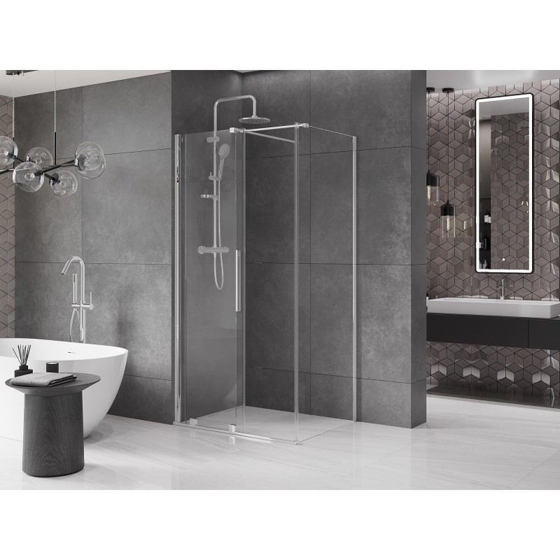 Mexen Velar 110 x 80 cm-es tolóajtós zuhanykabin, átlátszó, króm - 871-110-080-01-01