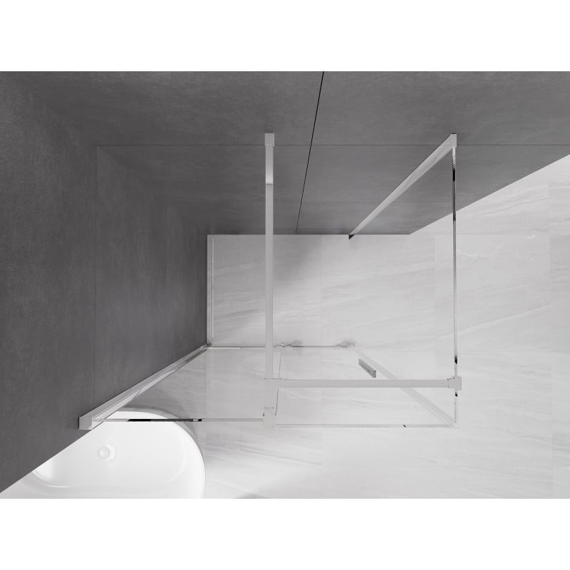 Mexen Velar cabină de duș glisantă 120 x 80 cm, transparentă, crom - 871-120-080-01-01