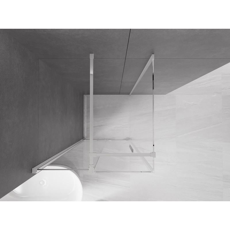 Mexen Velar 120 x 120 cm-es, átlátszó, króm tolóajtós zuhanykabin - 871-120-120-01-01