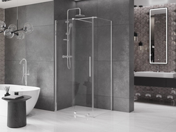 Mexen Velar cabină de duș extensibilă 130 x 90 cm, transparent, Crom - 871-130-090-01-01