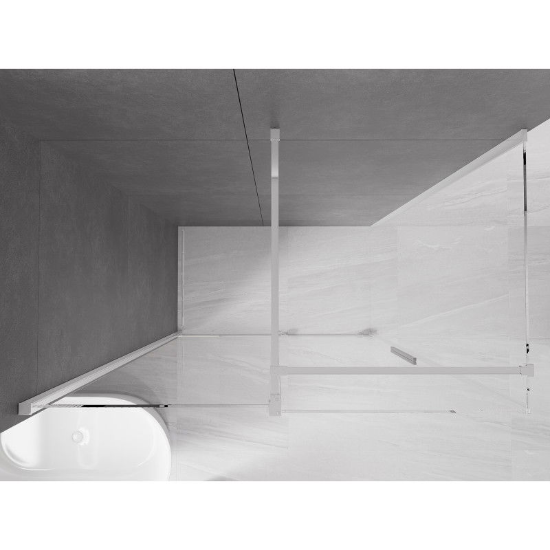 Mexen Velar 160 x 85 cm-es tolóajtós zuhanykabin, átlátszó, króm - 871-160-085-01-01