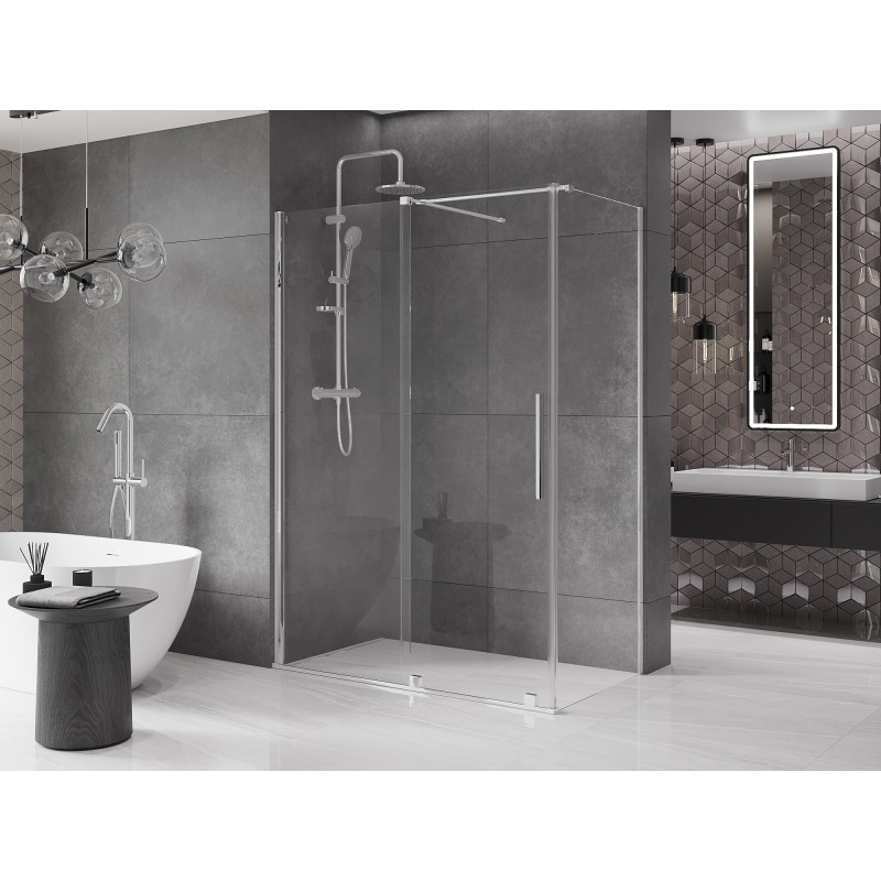 Mexen Velar 160 x 90 cm-es tolóajtós zuhanykabin, átlátszó, króm - 871-160-090-01-01