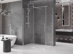 Mexen Velar 160 x 90 cm-es tolóajtós zuhanykabin, átlátszó, króm - 871-160-090-01-01