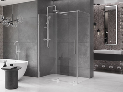 Mexen Velar cabină de duș extensibilă 150 x 85 cm, transparent, Crom - 871-150-085-01-01