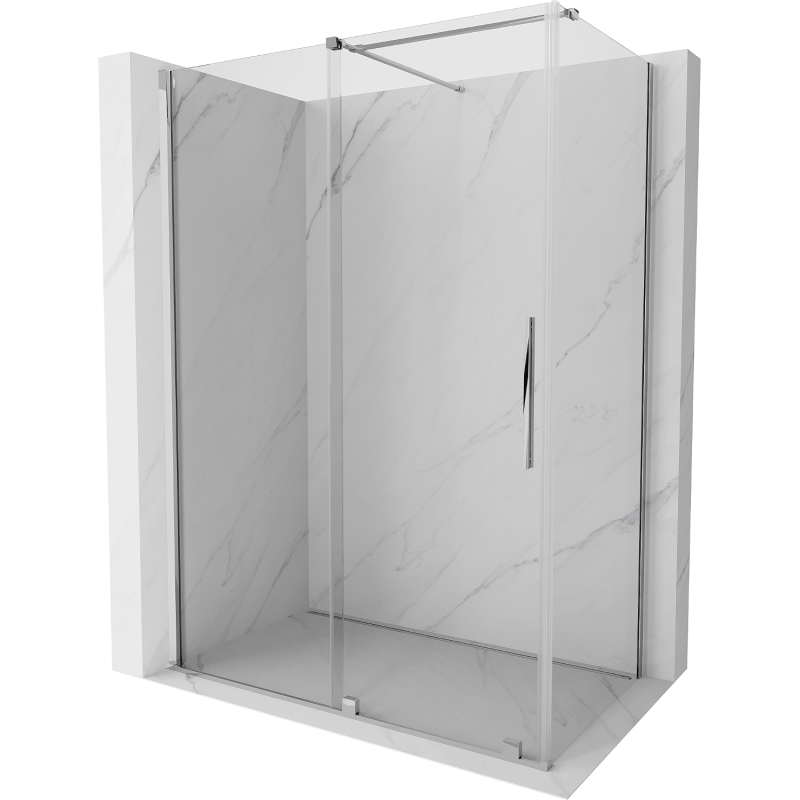 Mexen Velar cabină de duș glisantă 140 x 80 cm, transparent, crom - 871-140-080-01-01