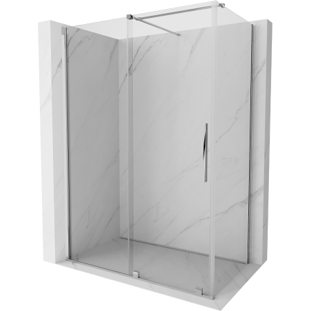Mexen Velar 160 x 90 cm-es tolóajtós zuhanykabin, átlátszó, króm - 871-160-090-01-01