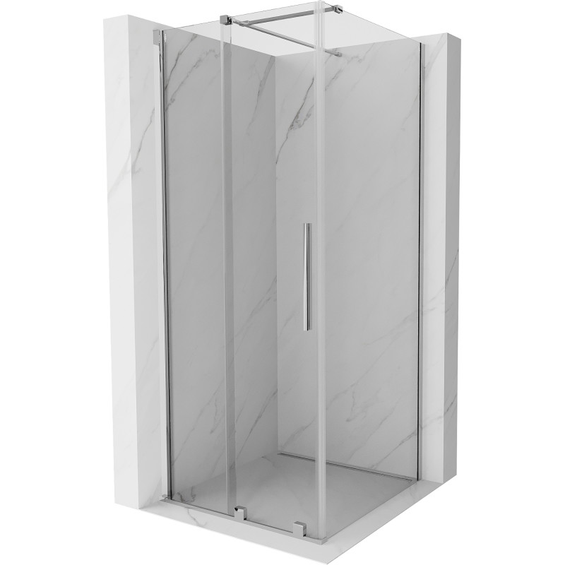 Mexen Velar 120 x 120 cm-es, átlátszó, króm tolóajtós zuhanykabin - 871-120-120-01-01