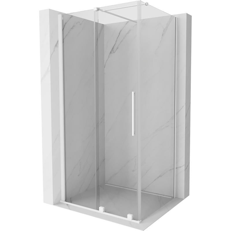 Cabină de duș glisantă Mexen Velar 100 x 80 cm, transparentă, albă - 871-100-080-01-20