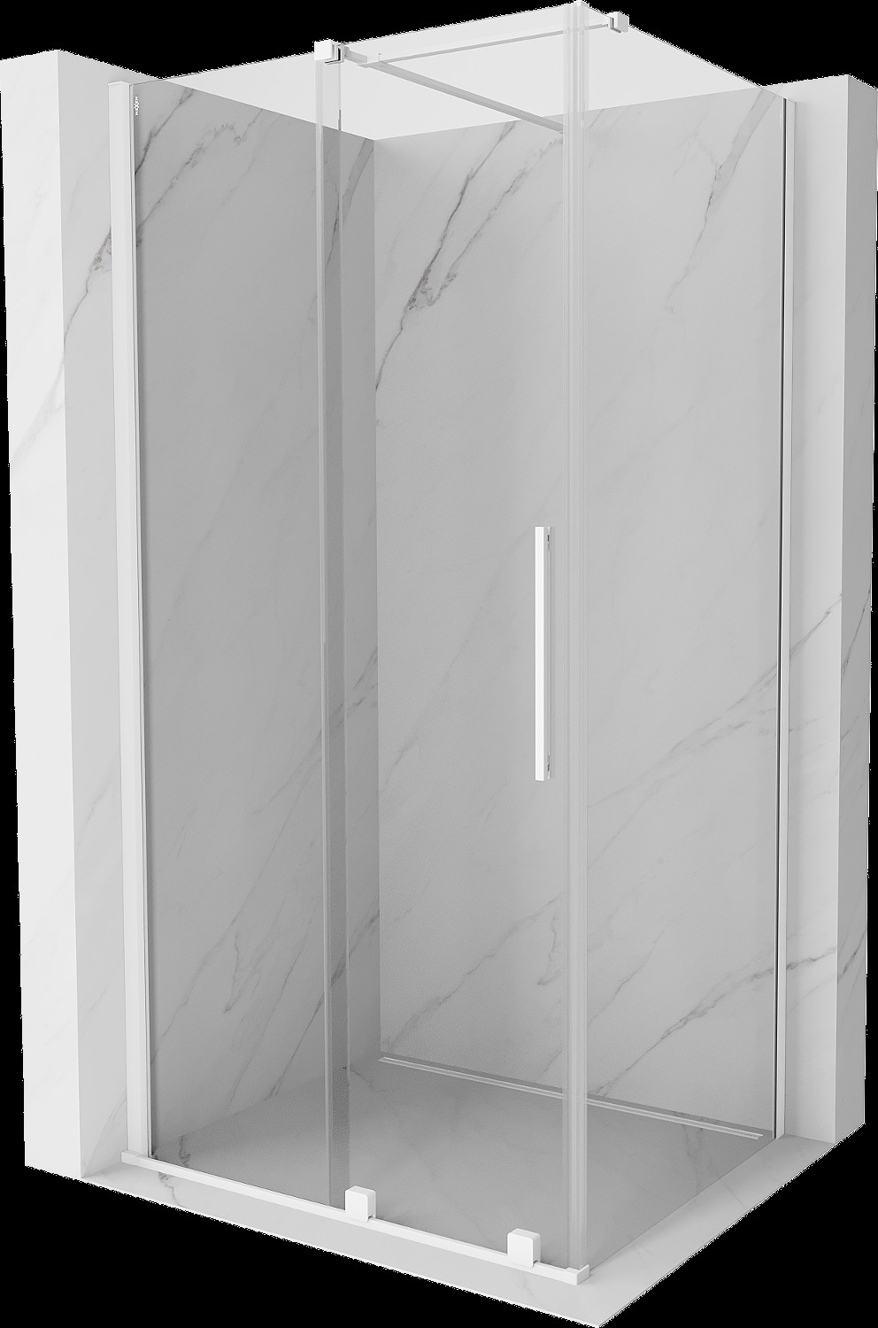 Mexen Velar cabină de duș extensibilă 100 x 80 cm, transparent, albă - 871-100-080-01-20