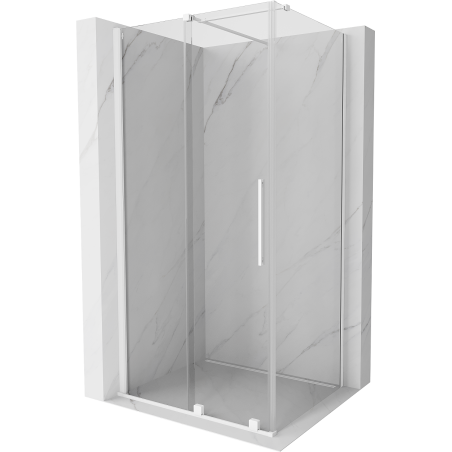 Mexen Velar 110 x 75 cm-es tolóajtós zuhanykabin, áttetsző, fehér - 871-110-075-01-20