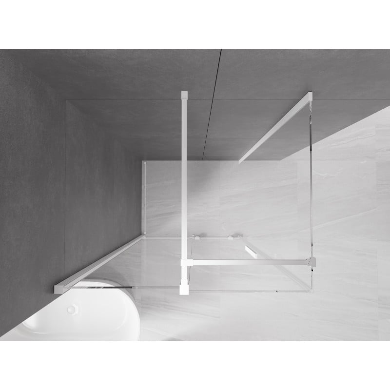 Mexen Velar cabină de duș glisantă 110 x 80 cm, transparentă, albă - 871-110-080-01-20