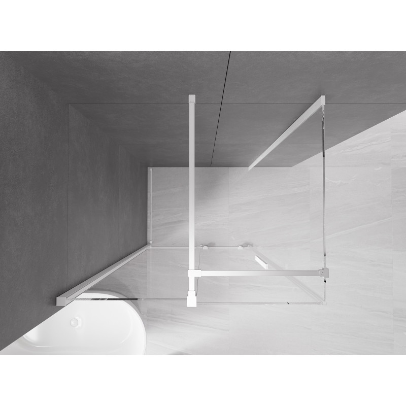 Mexen Velar 110 x 85 cm-es tolóajtós zuhanykabin, átlátszó, fehér - 871-110-085-01-20