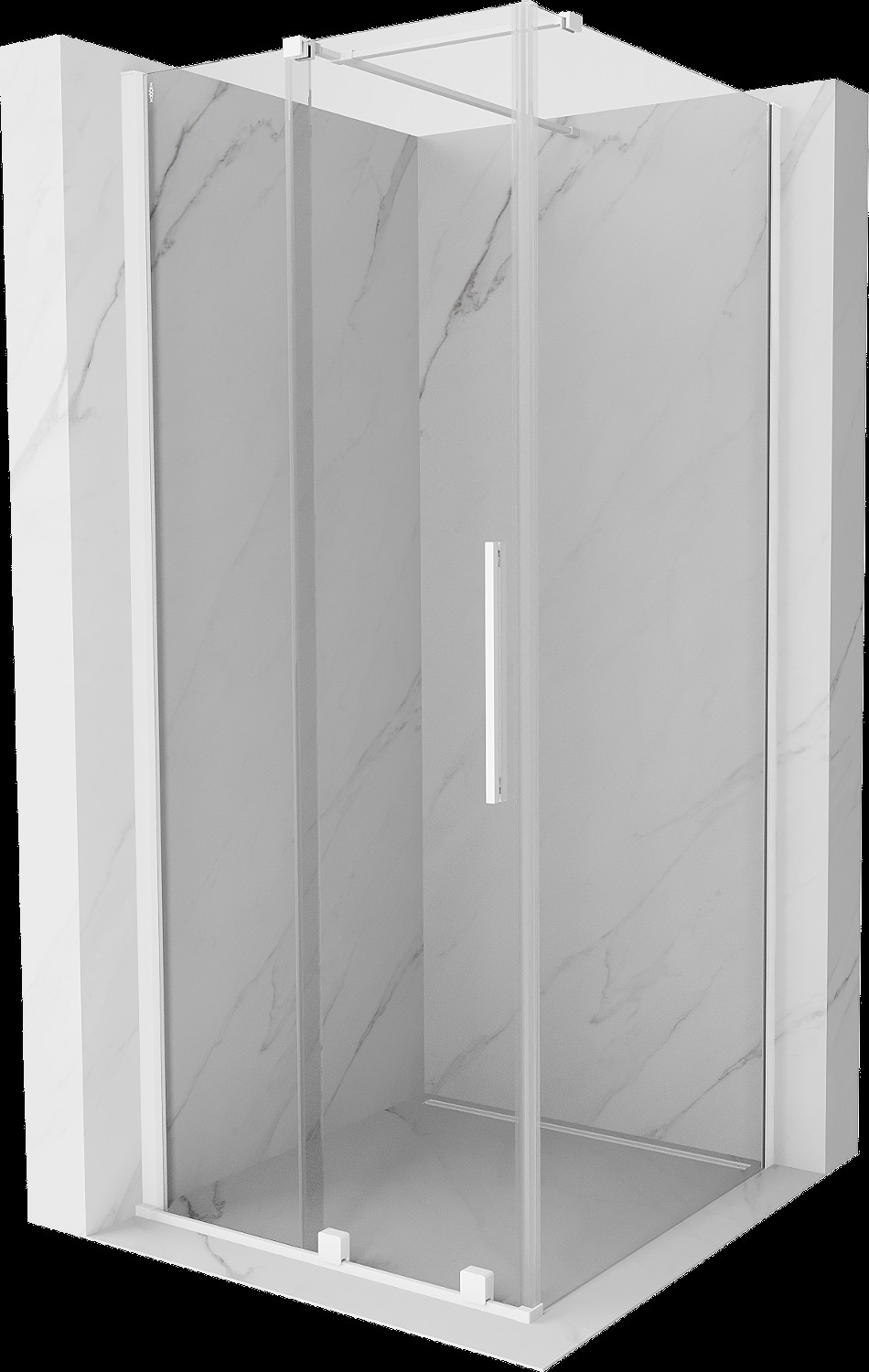 Mexen Velar cabină de duș extensibilă 90 x 90 cm, transparent, albă - 871-090-090-01-20