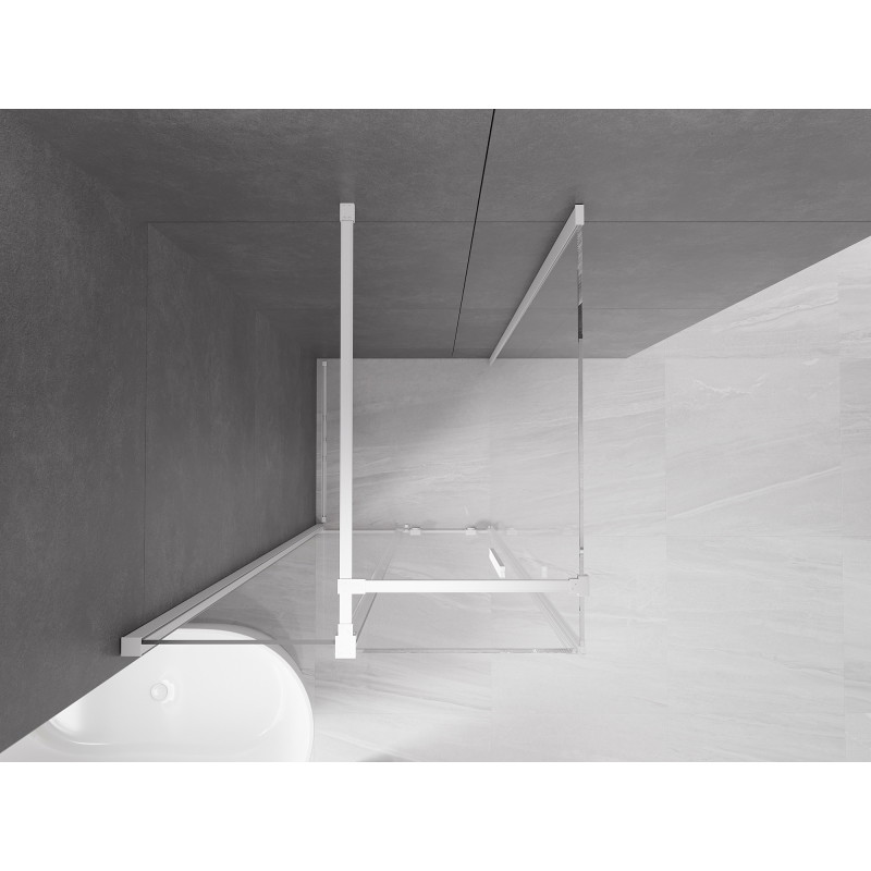 Mexen Velar 120 x 120 cm-es toló zuhanykabin, átlátszó, fehér - 871-120-120-01-20