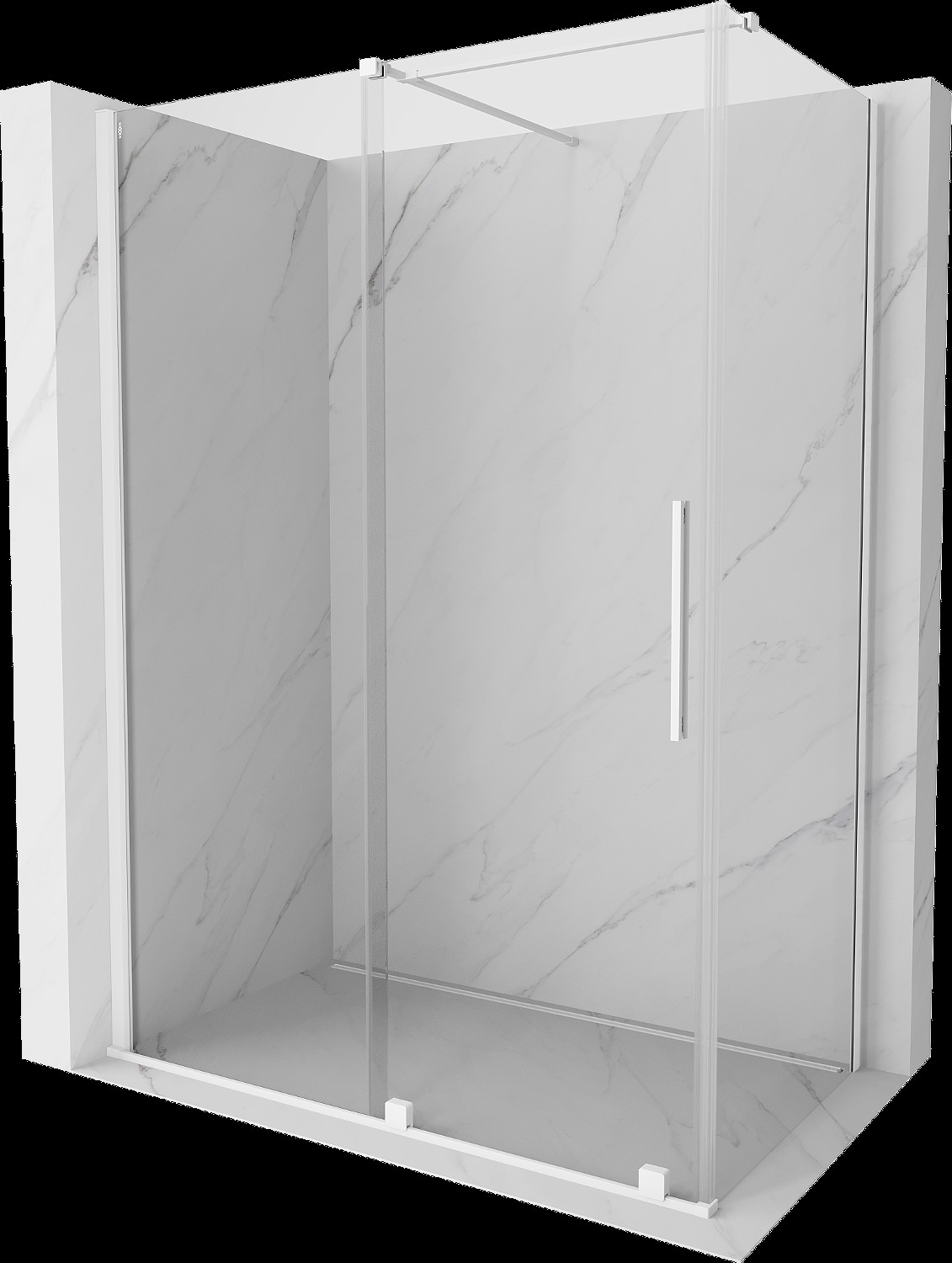 Mexen Velar cabină de duș extensibilă 130 x 70 cm, transparent, albă - 871-130-070-01-20