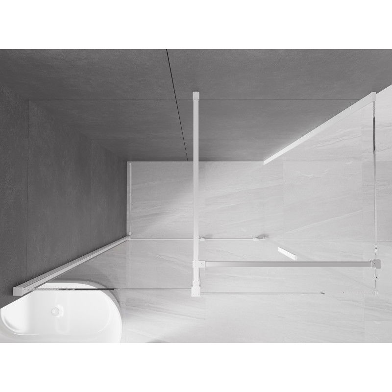 Mexen Velar cabină de duș glisantă 130 x 70 cm, transparentă, albă - 871-130-070-01-20