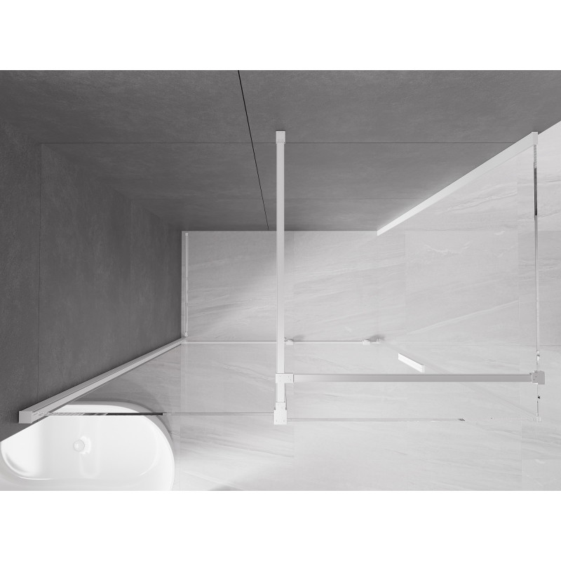 Mexen Velar 160 x 70 cm-es tolóajtós zuhanykabin, átlátszó, fehér - 871-160-070-01-20