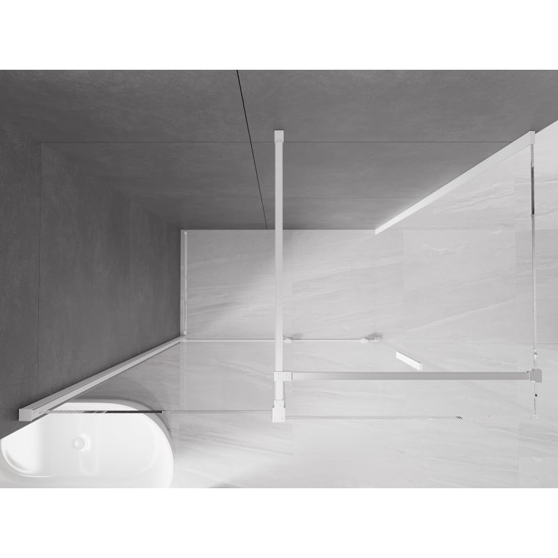 Mexen Velar tolóajtós zuhanykabin 160 x 100 cm, átlátszó, fehér - 871-160-100-01-20