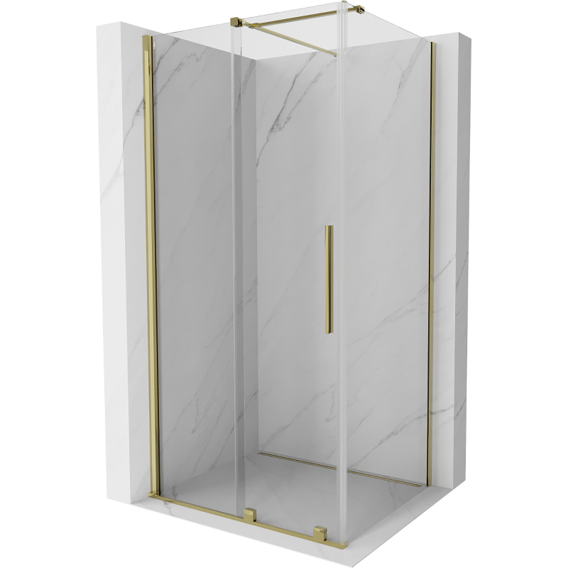 Mexen Velar cabină de duș glisantă 130 x 90 cm, transparentă, aurie - 871-130-090-01-50
