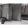 Mexen Velar 90 x 90 cm-es toló zuhanykabin, átlátszó, arany - 871-090-090-01-50