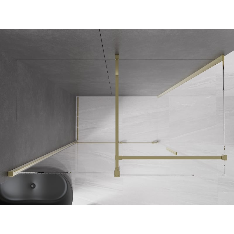 Mexen Velar 150 x 70 cm-es, átlátszó, arany színű tolóajtós zuhanykabin - 871-150-070-01-50