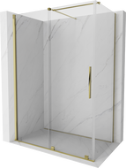 Mexen Velar 160 x 80 cm-es tolóajtós zuhanykabin, átlátszó, arany - 871-160-080-01-50