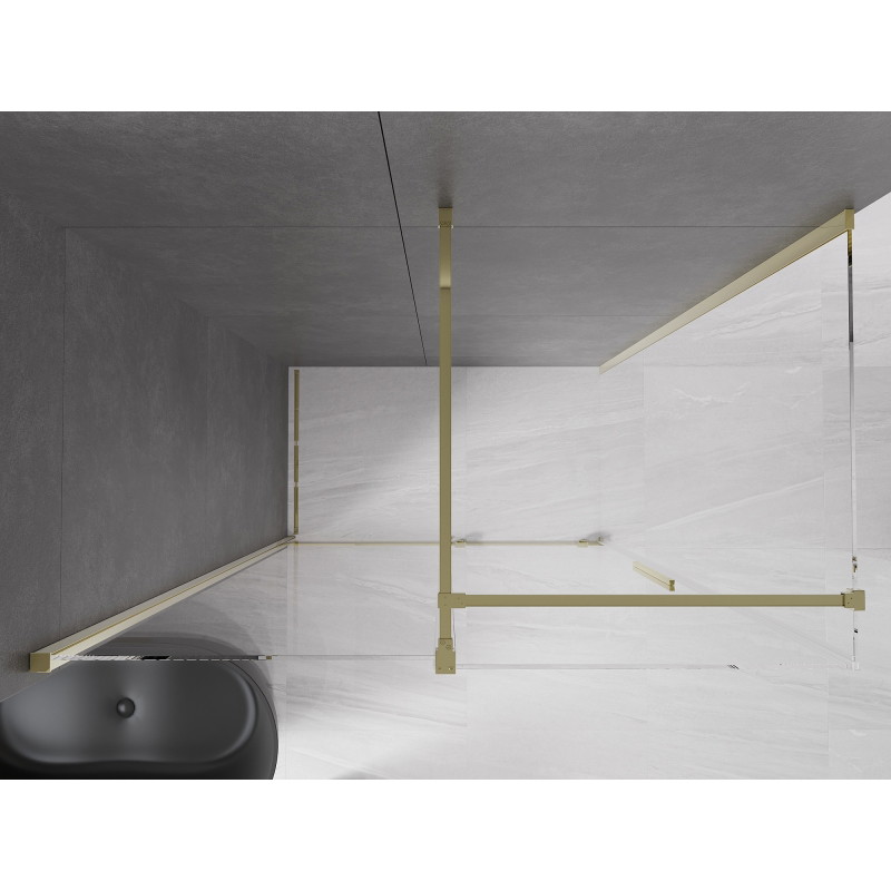Mexen Velar 160 x 80 cm-es tolóajtós zuhanykabin, átlátszó, arany - 871-160-080-01-50
