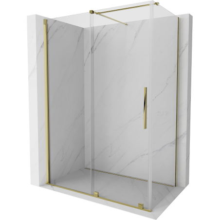 Mexen Velar cabină de duș extensibilă 160 x 90 cm, transparent, aurie - 871-160-090-01-50