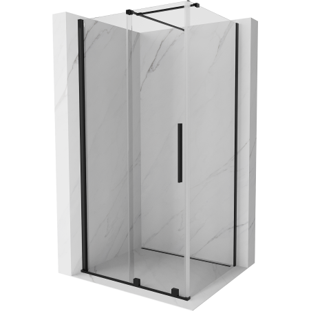 Mexen Velar 110 x 70 cm-es, áttetsző, fekete tolóajtós zuhanykabin - 871-110-070-01-70