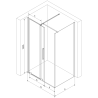 Mexen Velar cabină de duș extensibilă 110 x 85 cm, transparent, neagră - 871-110-085-01-70