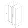 Mexen Velar cabină de duş glisantă 110 x 85 cm, transparentă, neagră - 871-110-085-01-70