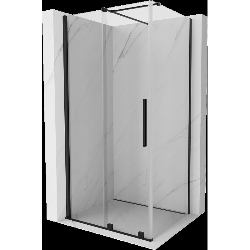 Mexen Velar cabină de duș extensibilă 130 x 80 cm, transparent, neagră - 871-130-080-01-70