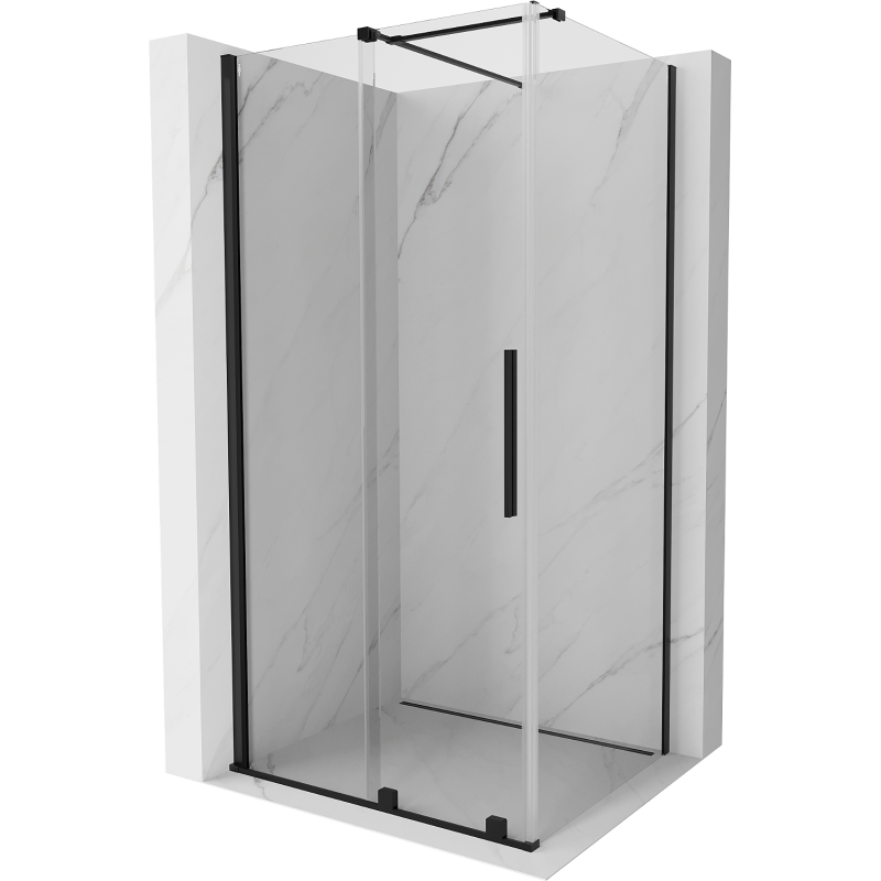Mexen Velar cabină de duș glisantă 130 x 90 cm, transparentă, neagră - 871-130-090-01-70
