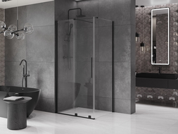 Mexen Velar cabină de duș extensibilă 130 x 100 cm, transparent, neagră - 871-130-100-01-70