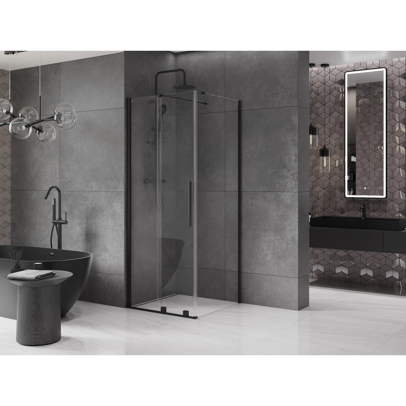 Mexen Velar cabină de duș culisantă 90 x 90 cm, transparentă, neagră - 871-090-090-01-70