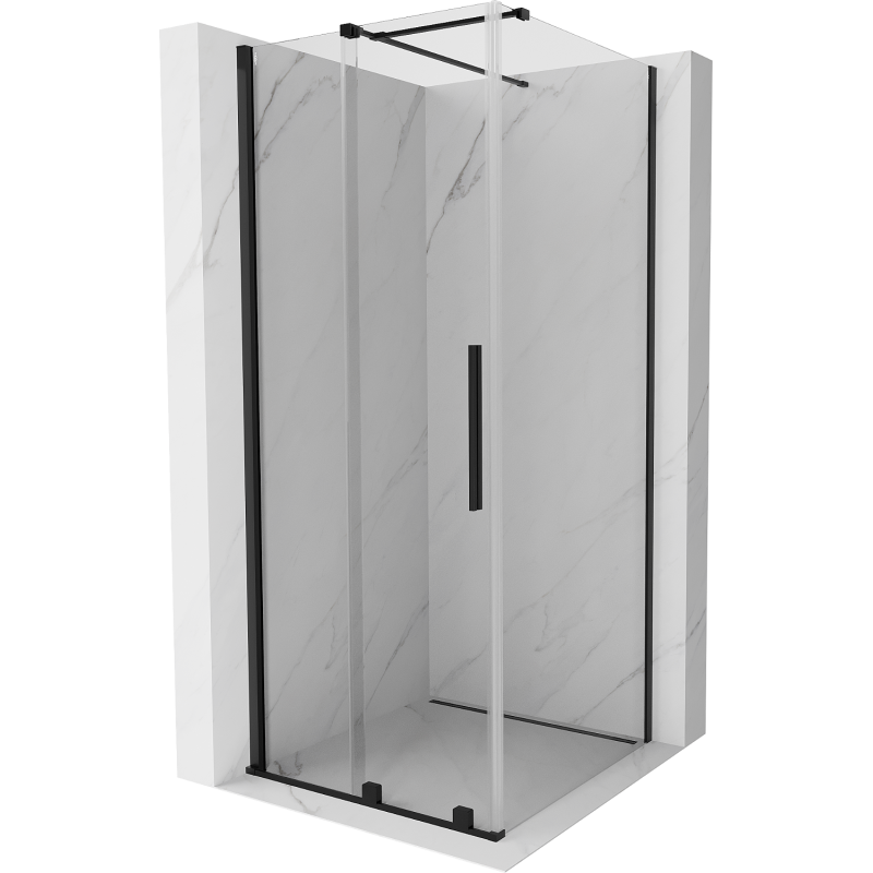 Mexen Velar cabină de duș extensibilă 120 x 120 cm, transparent, neagră - 871-120-120-01-70