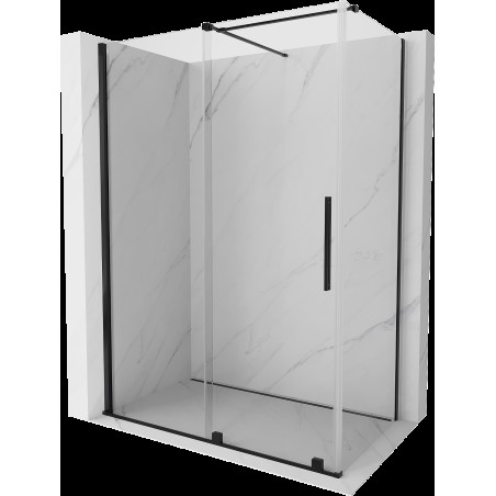 Mexen Velar cabină de duș extensibilă 140 x 80 cm, transparent, neagră - 871-140-080-01-70