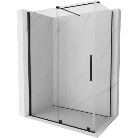 Mexen Velar cabină de duș culisantă 140 x 80 cm, transparentă, neagră - 871-140-080-01-70