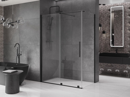 Mexen Velar cabină de duș extensibilă 140 x 80 cm, transparent, neagră - 871-140-080-01-70