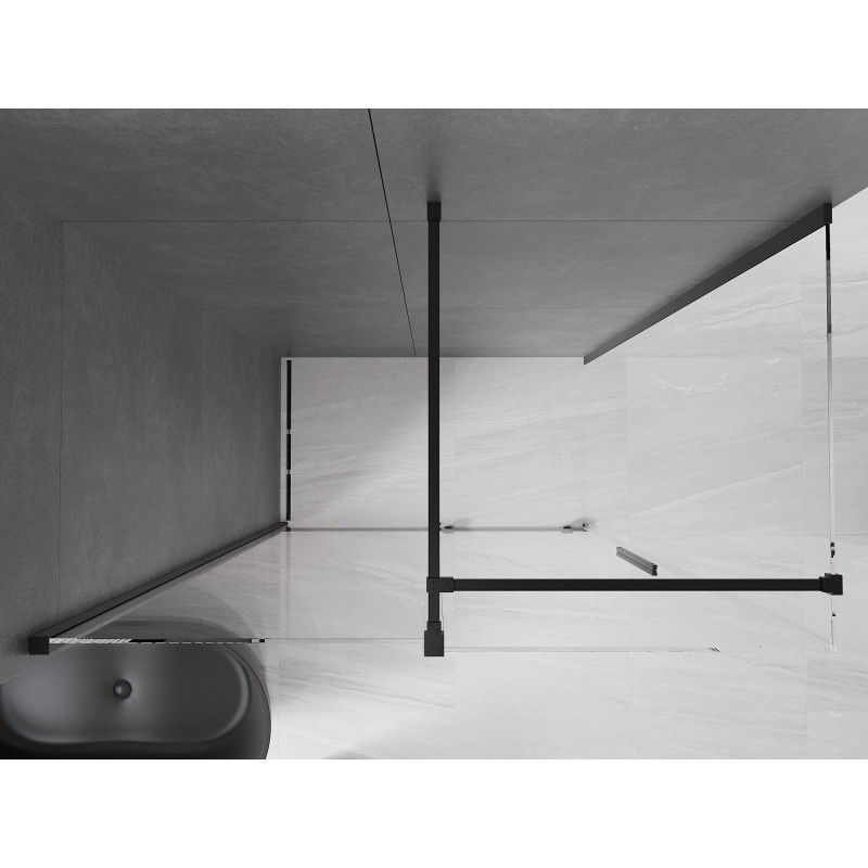 Mexen Velar 160 x 80 cm-es tolóajtós zuhanykabin, átlátszó, fekete - 871-160-080-01-70
