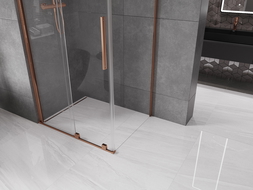 Mexen Velar cabină de duș extensibilă 90 x 100 cm, transparent, Roz-auriu - 871-090-100-01-60
